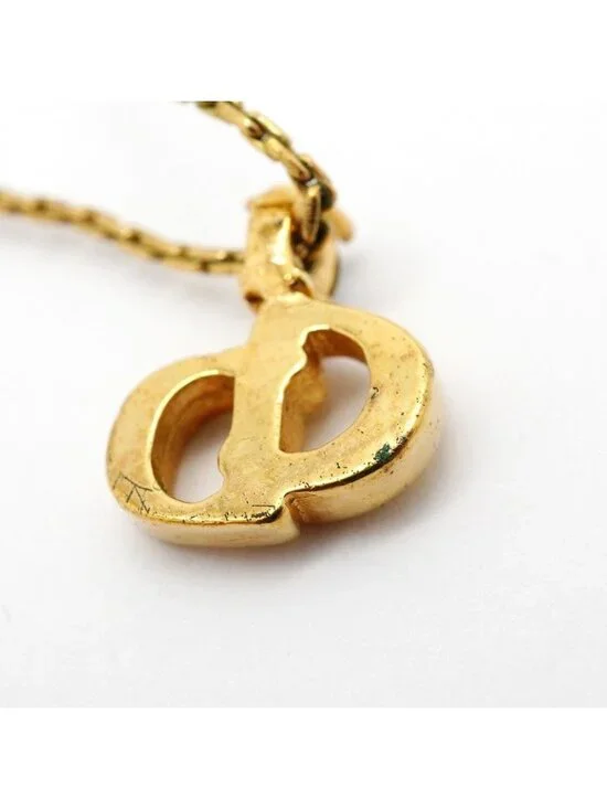 Dior Necklace Cdlogo Gold Plated Line Stone - Picture 6 of 6